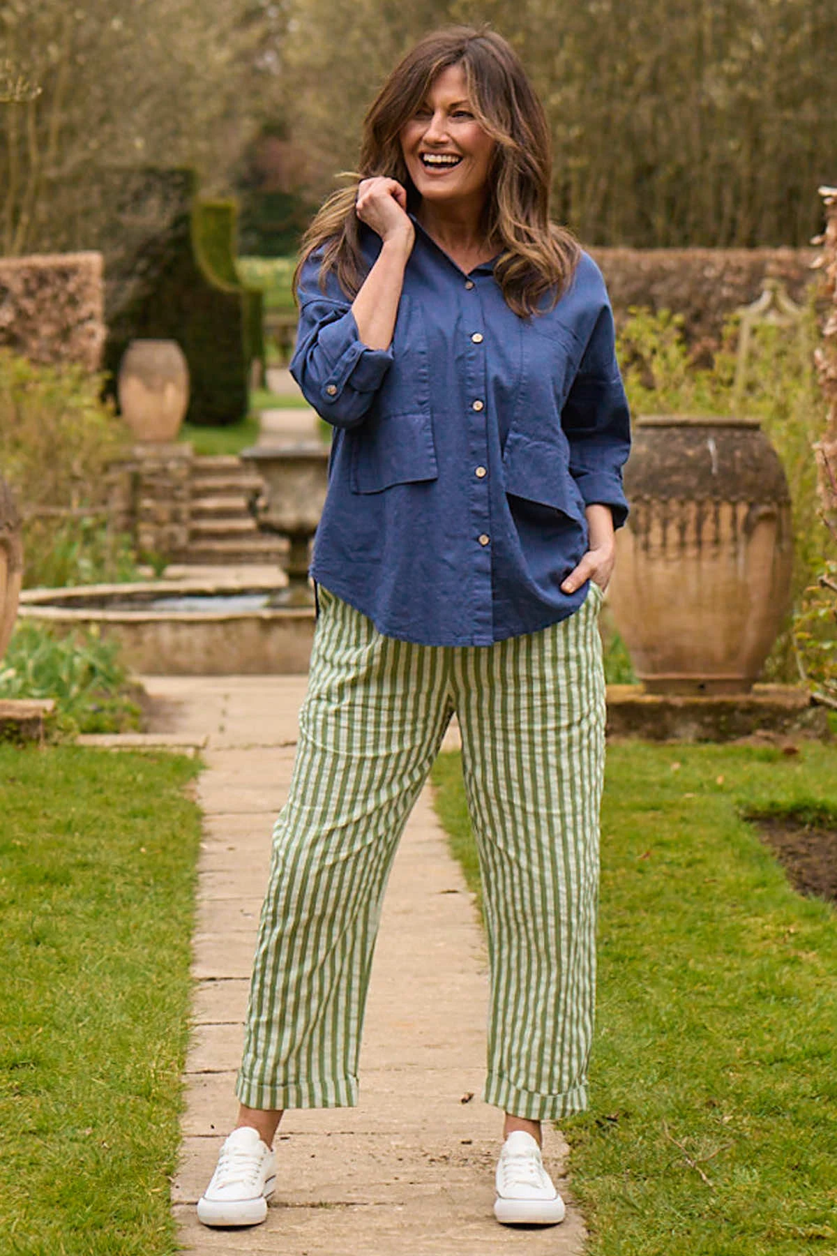 Auden Stripe Trousers Green 3 Auden Stripe Trousers Green