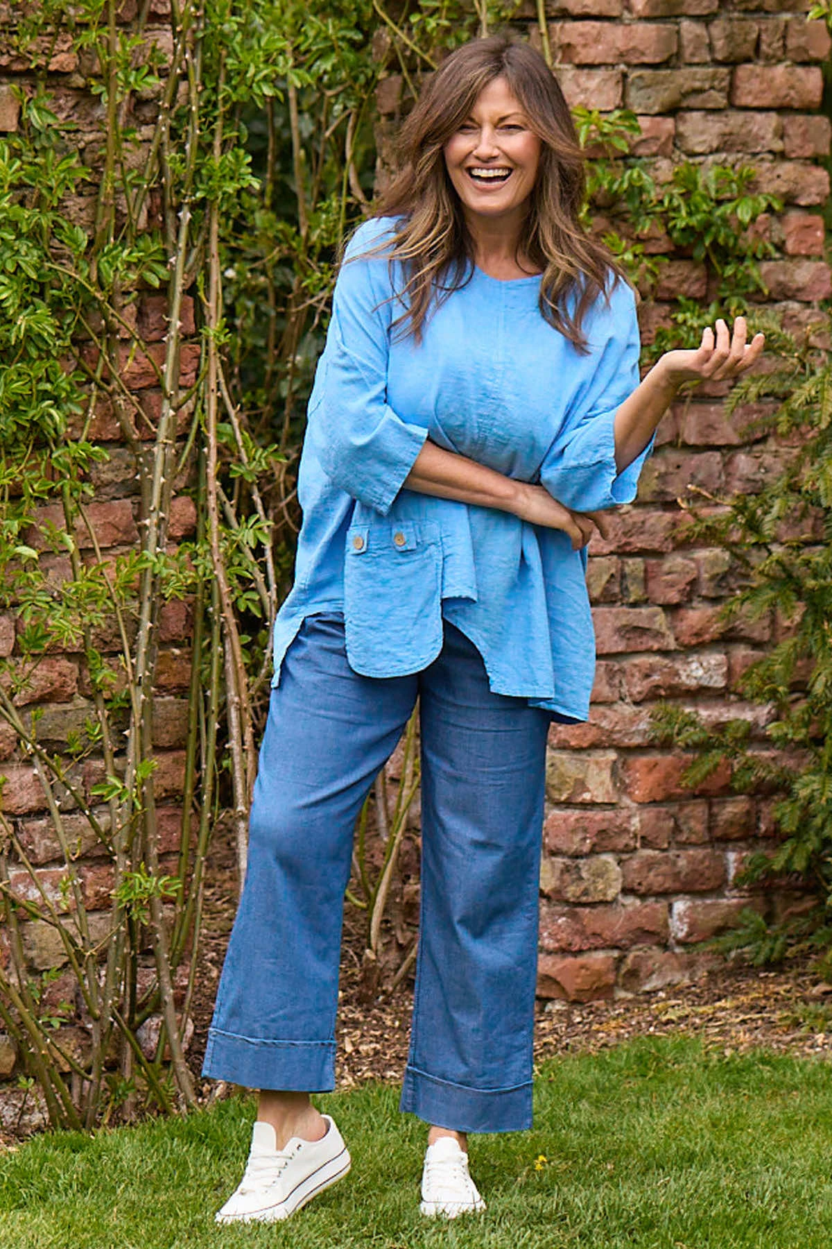 Daisy Linen Top Powder Blue 3 Daisy Linen Top Powder Blue