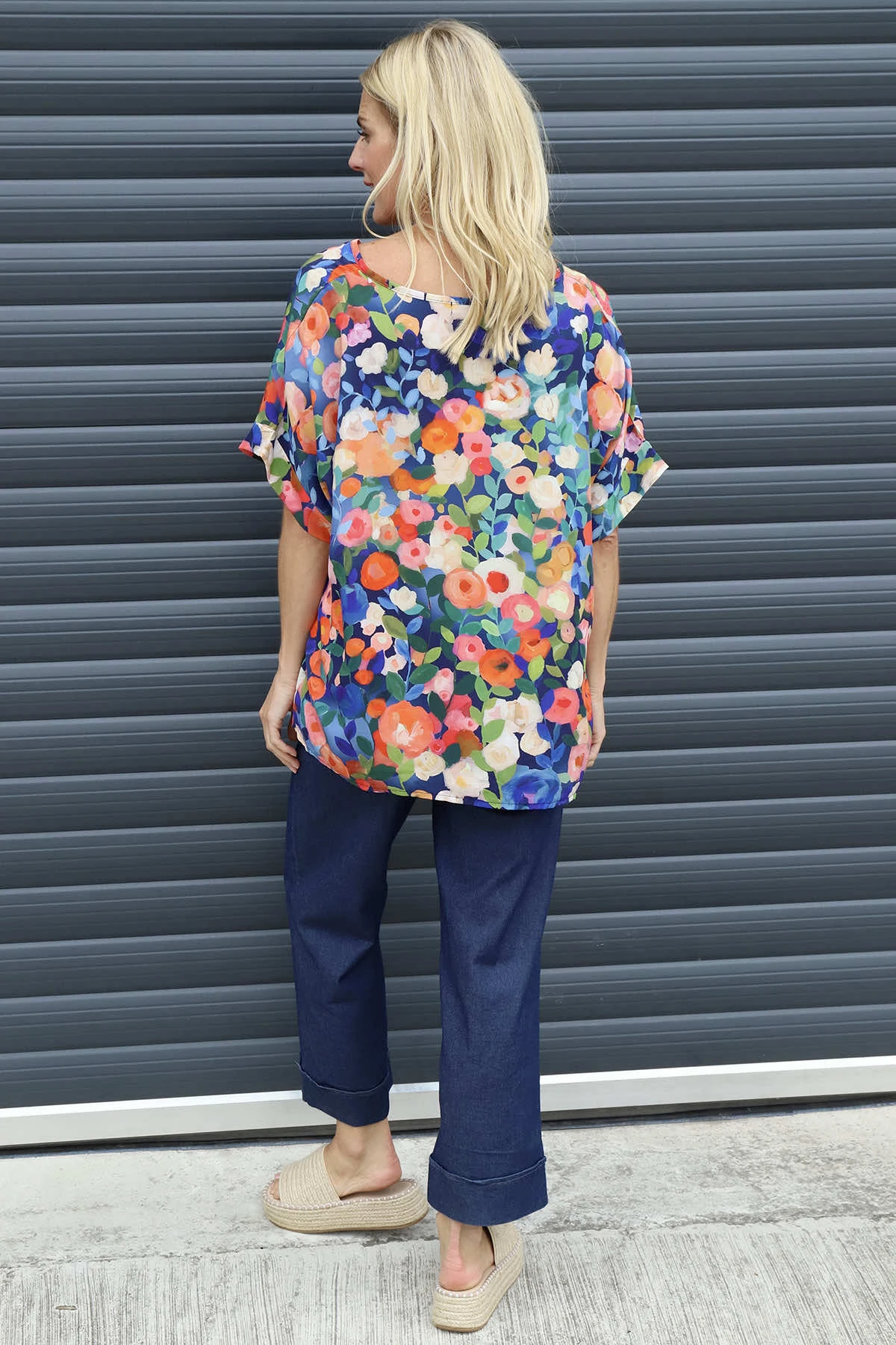 Luciella Print Top Navy 6 Luciella Print Top Navy - Image 4