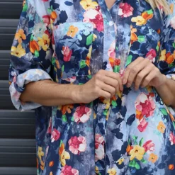 Amelia Bouquet Print Cotton Shirt Navy 8 Amelia Bouquet Print Cotton Shirt Navy -Kitandkaboodal Store IMG 0004 03933832 a4f6 4793 b7f1 f7bdfe3fb087