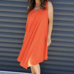 Charlene Sleeveless Dress Orange