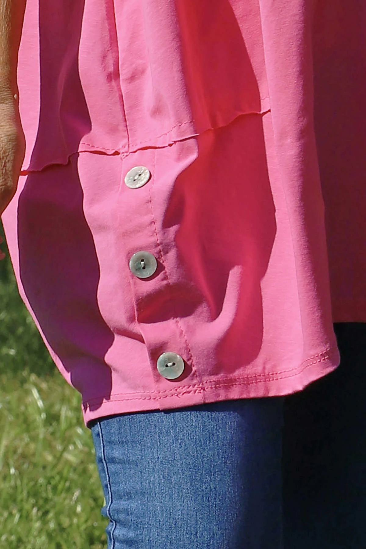 Kariss Button Cotton Top Fuchsia 5 Kariss Button Cotton Top Fuchsia - Image 3