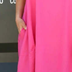 Sandgate Sleeveless Linen Dress Fuchsia -Kitandkaboodal Store IMG 0019 00e1dd30 40c4 4ca0 855c 40df6dd74631