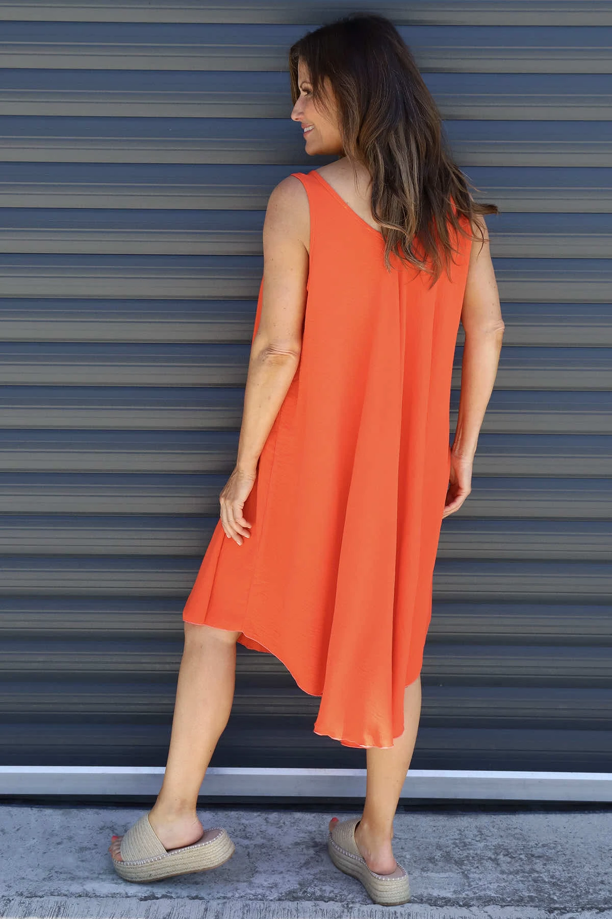 Charlene Sleeveless Dress Orange 6 Charlene Sleeveless Dress Orange - Image 4