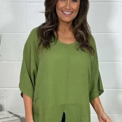 Isolde Linen Top Olive -Kitandkaboodal Store IMG 0022 38292bf9 fb81 4327 ae9b e43fa8ab8b44