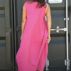 Sandgate Sleeveless Linen Dress Fuchsia -Kitandkaboodal Store IMG 0025 94c73441 d155 41c4 ac13 9e9f6501f61f
