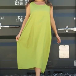 Sandgate Sleeveless Linen Dress Olive -Kitandkaboodal Store IMG 0029 dc183b41 2c57 4b39 bcc4 8b18e359bd24