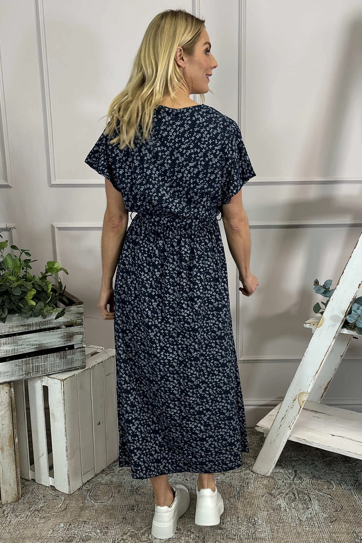 Aria Ditsy Dress Navy 6 Aria Ditsy Dress Navy - Image 4