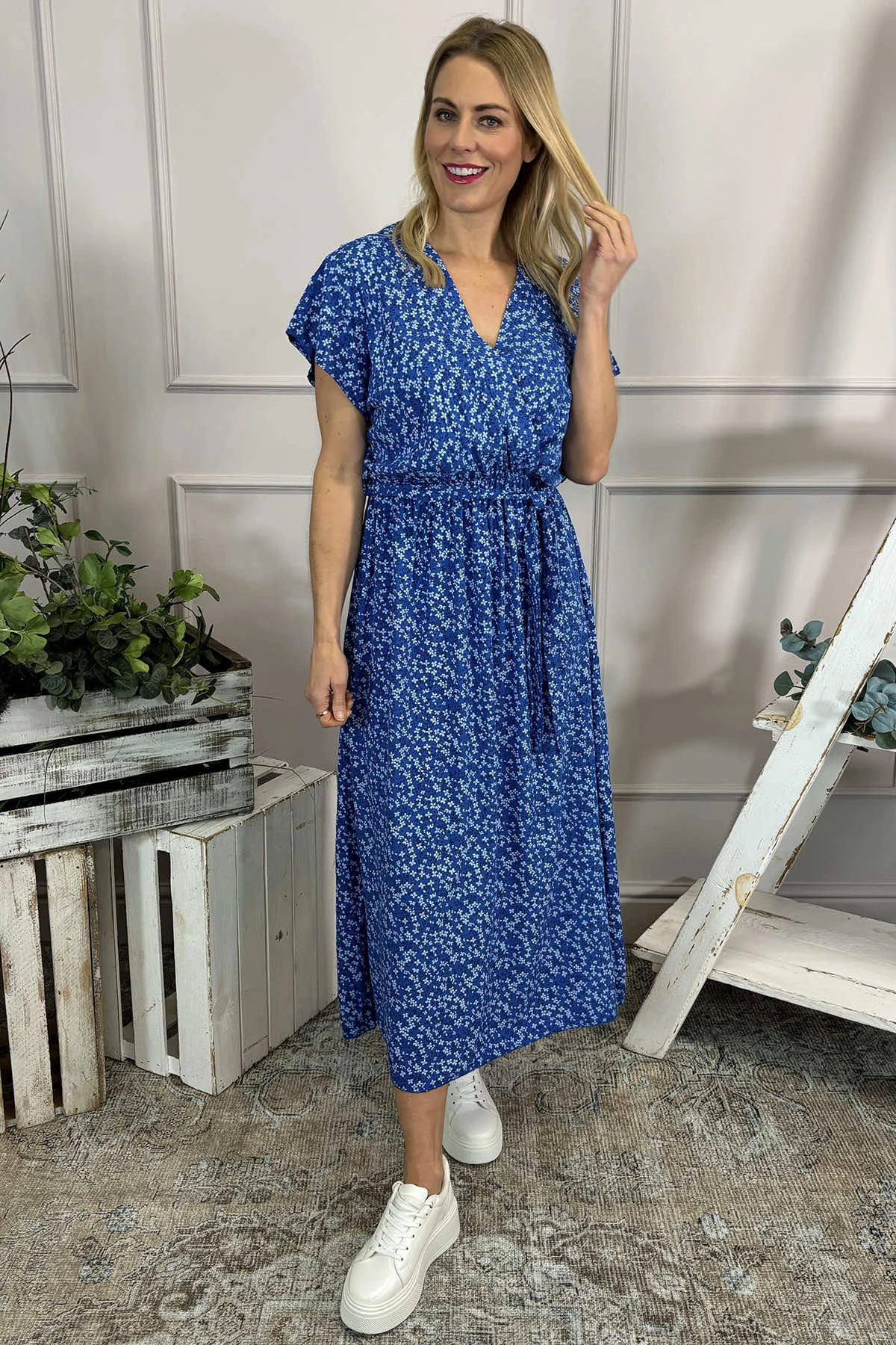 Aria Ditsy Dress Cobalt 4 Aria Ditsy Dress Cobalt - Image 2