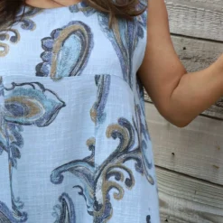 Carrie Sleeveless Pattern Cotton Dress Light Blue 8 Carrie Sleeveless Pattern Cotton Dress Light Blue -Kitandkaboodal Store IMG 0043 e38fb122 10d4 4a3f 8b6f 66b61d24b883