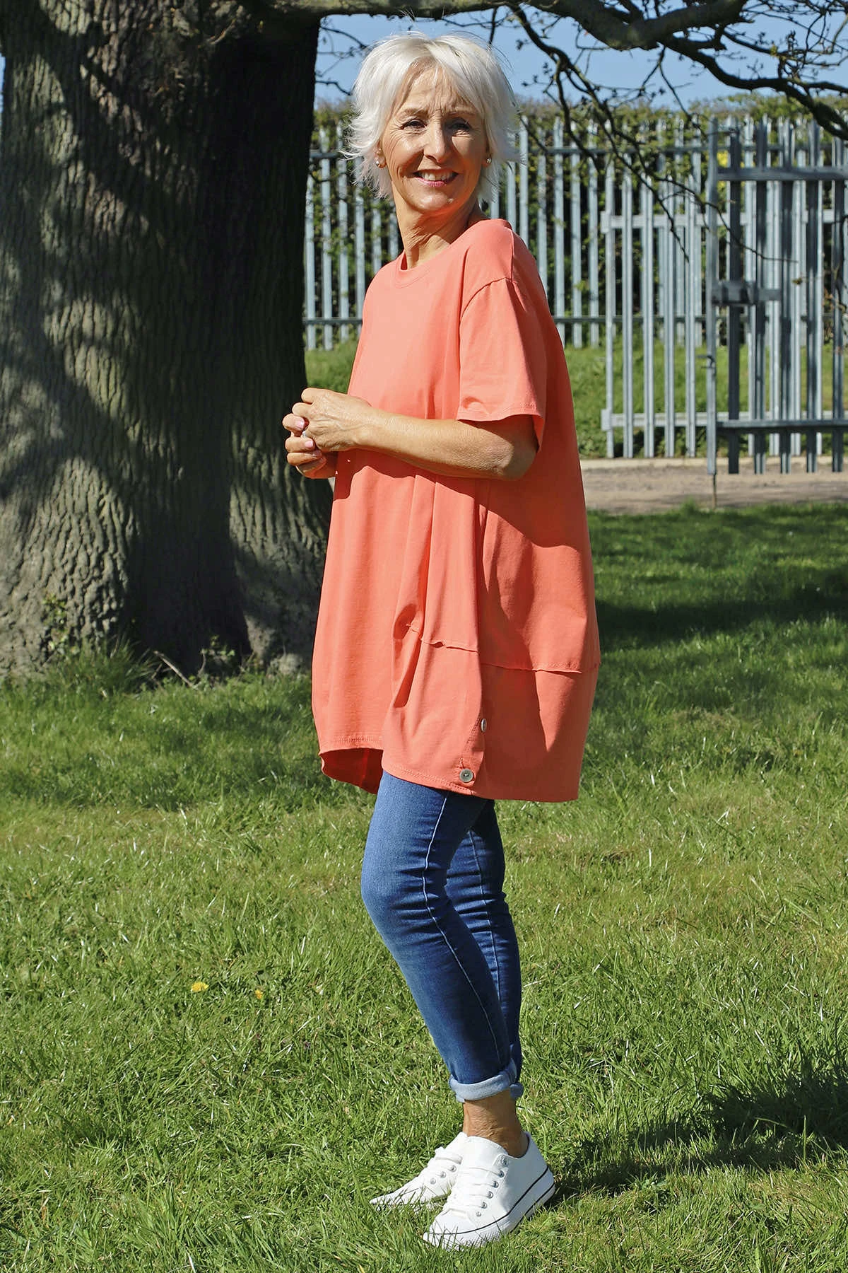 Kariss Button Cotton Top Orange 3 Kariss Button Cotton Top Orange