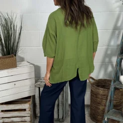 Isolde Linen Top Olive -Kitandkaboodal Store IMG 0047 5807775e 869c 4649 bb86 a9d1f4317c9f