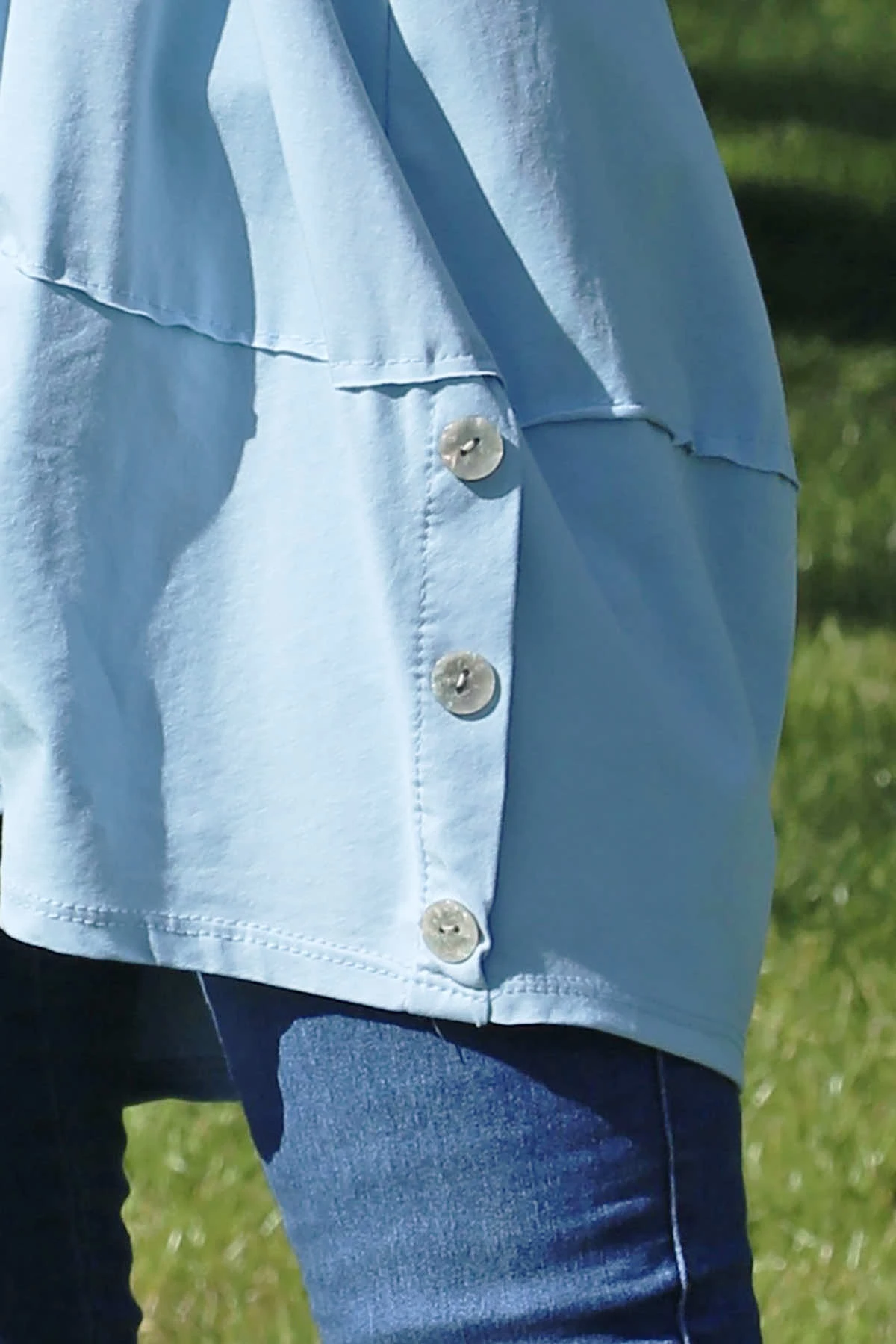 Kariss Button Cotton Top Light Blue 5 Kariss Button Cotton Top Light Blue - Image 3