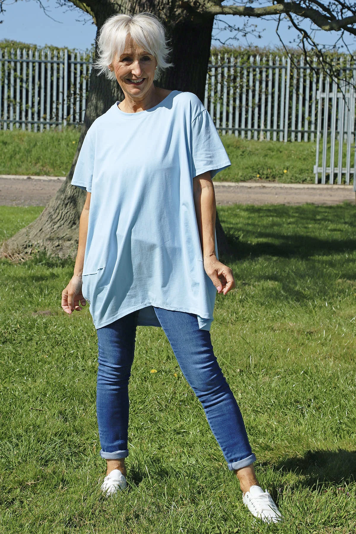 Kariss Button Cotton Top Light Blue 4 Kariss Button Cotton Top Light Blue - Image 2