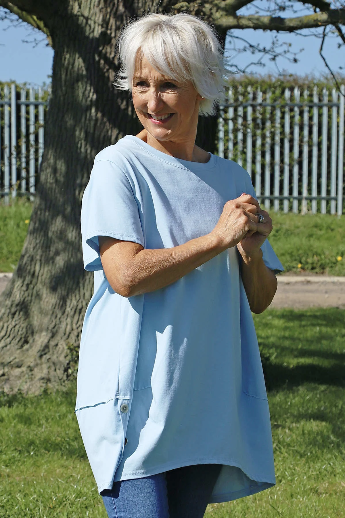 Kariss Button Cotton Top Light Blue 3 Kariss Button Cotton Top Light Blue