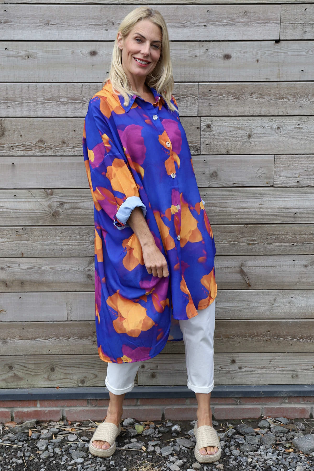 Macie Print Shirt Cobalt 4 Macie Print Shirt Cobalt - Image 2