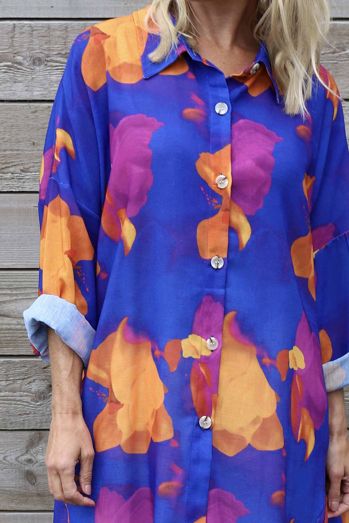 Macie Print Shirt Cobalt 5 Macie Print Shirt Cobalt - Image 3