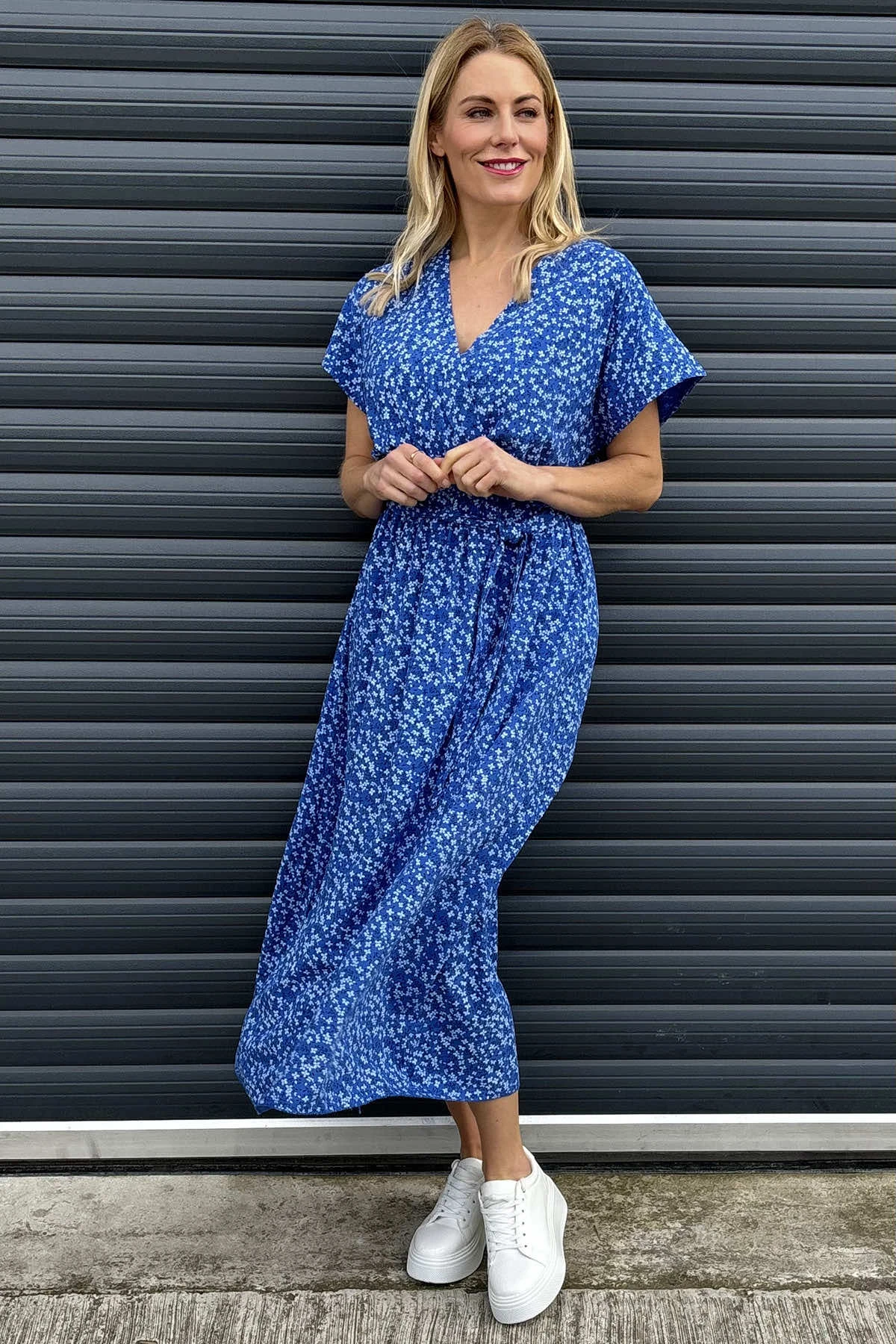 Aria Ditsy Dress Cobalt 3 Aria Ditsy Dress Cobalt