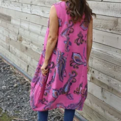 Carrie Sleeveless Pattern Cotton Dress Fuchsia 9 Carrie Sleeveless Pattern Cotton Dress Fuchsia -Kitandkaboodal Store IMG 0105 e402c0e8 e5bf 4ce9 aea8 6d65b2ee8261