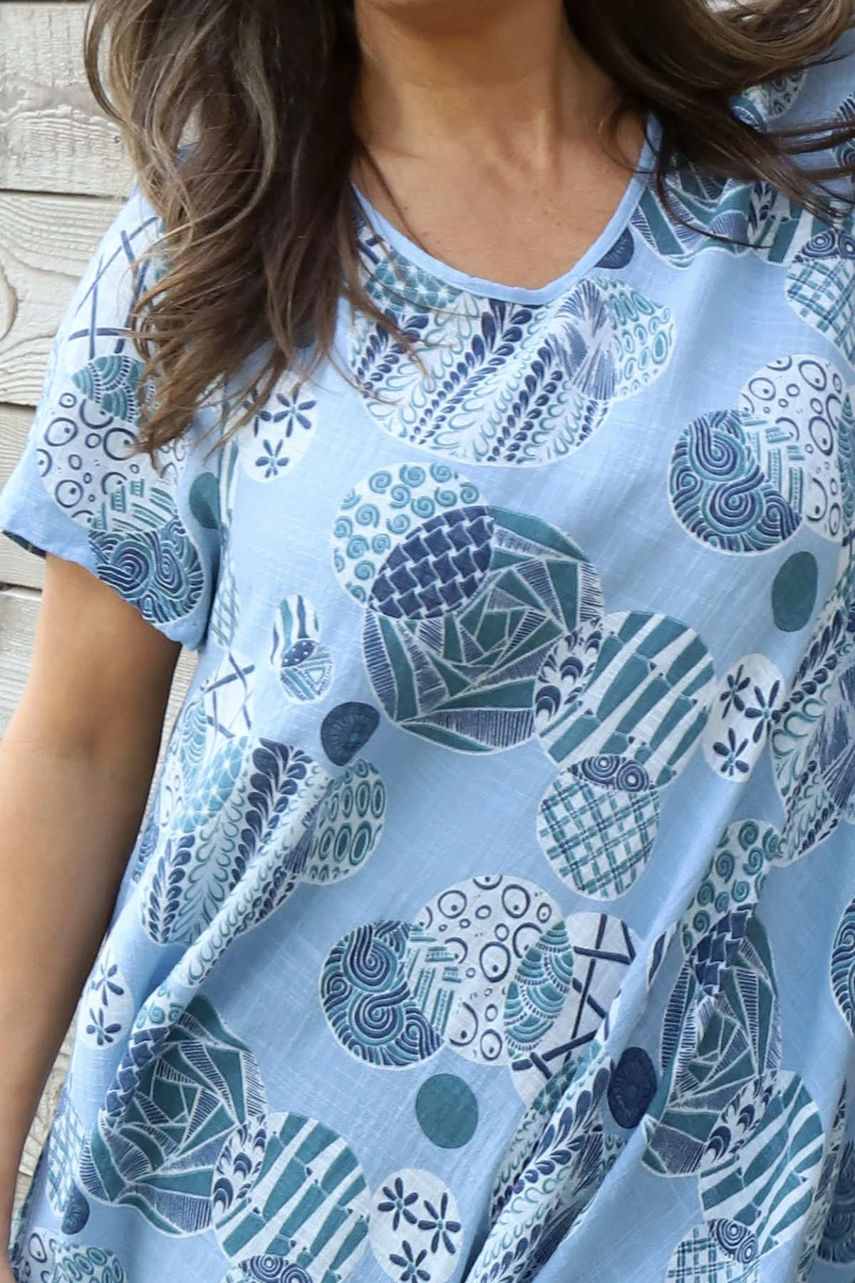 Aggie Cotton Tunic Light Blue 5 Aggie Cotton Tunic Light Blue - Image 3