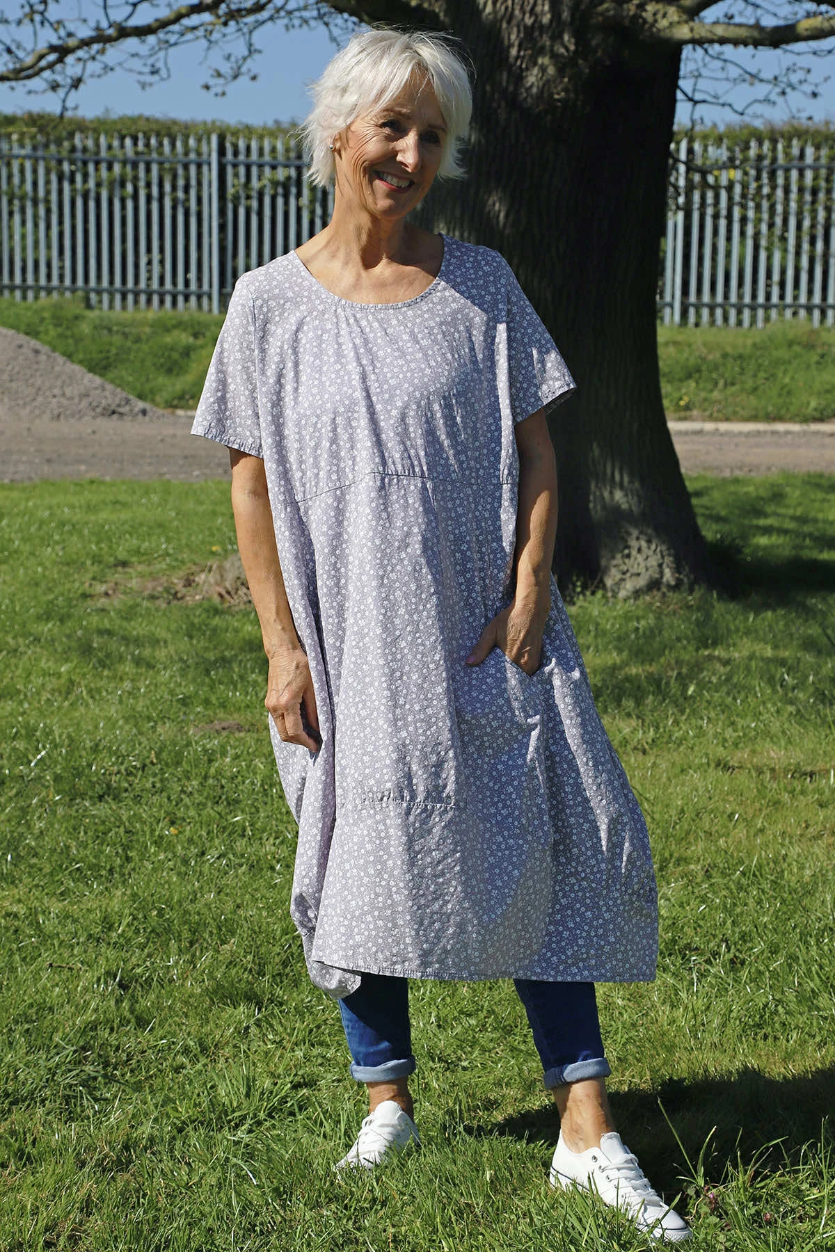 Rosalind Ditsy Cotton Dress Mocha 3 Rosalind Ditsy Cotton Dress Mocha