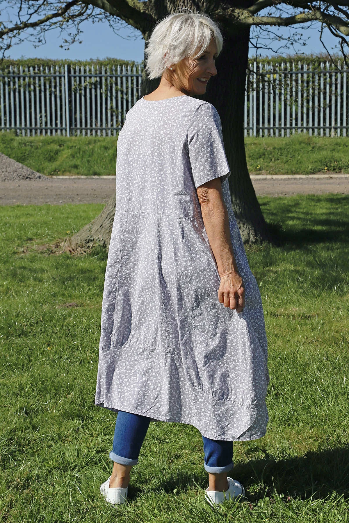 Rosalind Ditsy Cotton Dress Mocha 6 Rosalind Ditsy Cotton Dress Mocha - Image 4