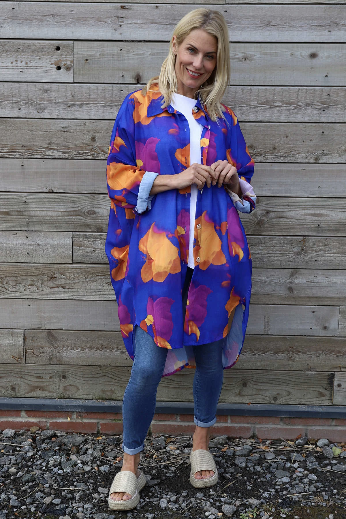 Macie Print Shirt Cobalt 6 Macie Print Shirt Cobalt - Image 4