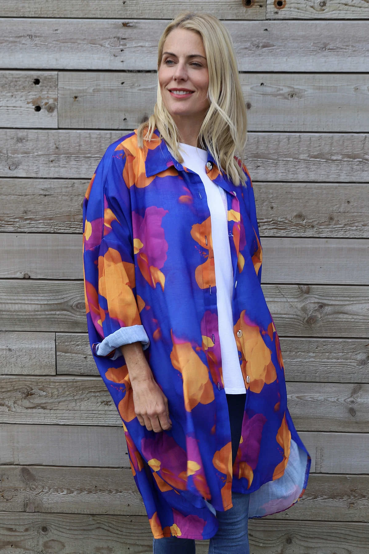 Macie Print Shirt Cobalt 7 Macie Print Shirt Cobalt - Image 5