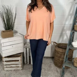 Burford V-Neck Top Orange