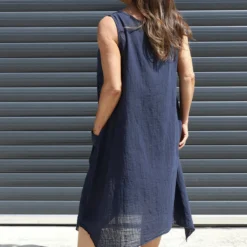 Vanna Sleeveless Cotton Dress Navy 9 Vanna Sleeveless Cotton Dress Navy -Kitandkaboodal Store IMG 0146 9078d5fd 20bc 4177 9068 3bc4df2994b9