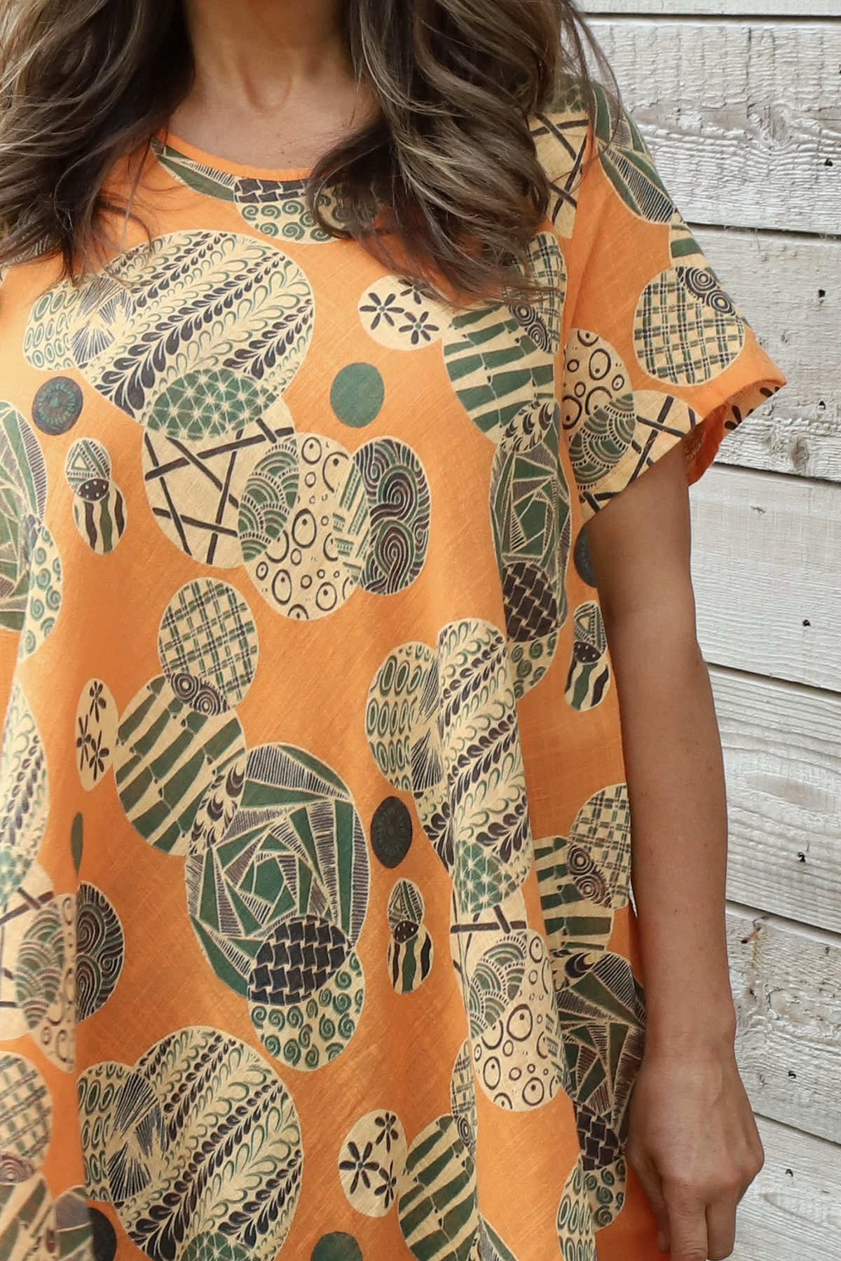 Aggie Cotton Tunic Orange 5 Aggie Cotton Tunic Orange - Image 3