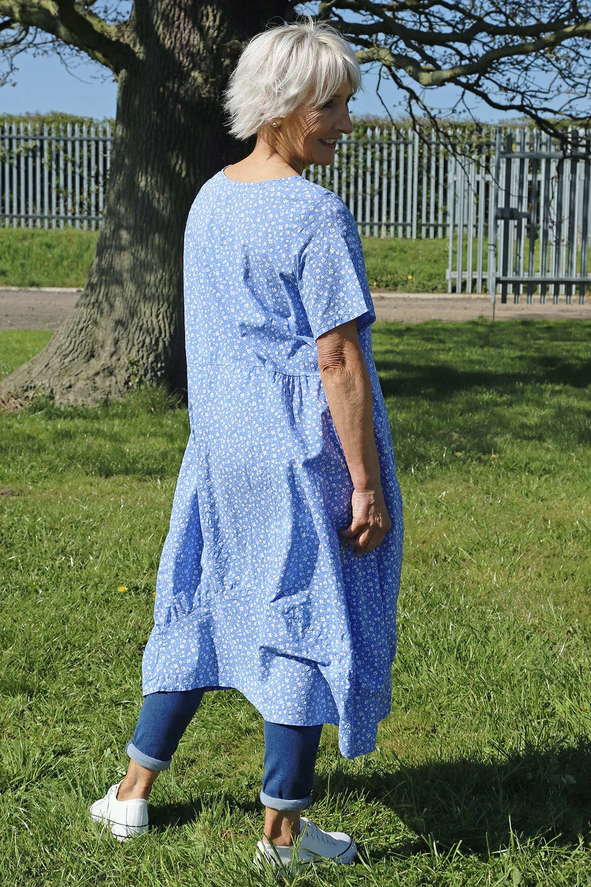 Rosalind Ditsy Cotton Dress Powder Blue 6 Rosalind Ditsy Cotton Dress Powder Blue - Image 4