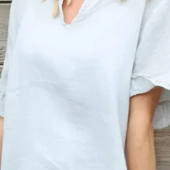 Eliane Frill Hem Linen Tunic Grey -Kitandkaboodal Store IMG 0154 63a88280 5f86 4b22 8331 cb15ddcd5e38