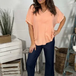 Burford V-Neck Top Orange 8 Burford V-Neck Top Orange -Kitandkaboodal Store IMG 0155 434736f9 d916 4b82 ae0a be9e9e167b30