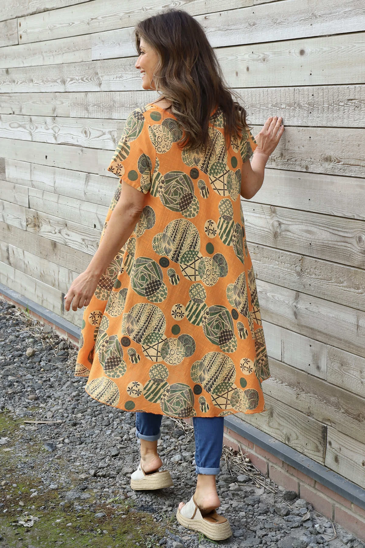 Aggie Cotton Tunic Orange 6 Aggie Cotton Tunic Orange - Image 4