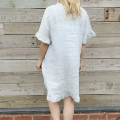 Eliane Frill Hem Linen Tunic Grey -Kitandkaboodal Store IMG 0163 8f97c980 5ef7 4498 b27c 8a4e22a6f725