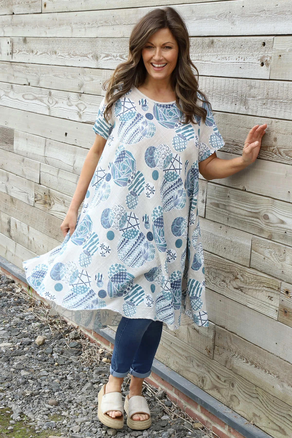 Aggie Cotton Tunic Stone 4 Aggie Cotton Tunic Stone - Image 2