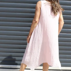 Vanna Sleeveless Cotton Dress Pink 9 Vanna Sleeveless Cotton Dress Pink -Kitandkaboodal Store IMG 0180 1b602984 06e8 4590 822f 88720048730b