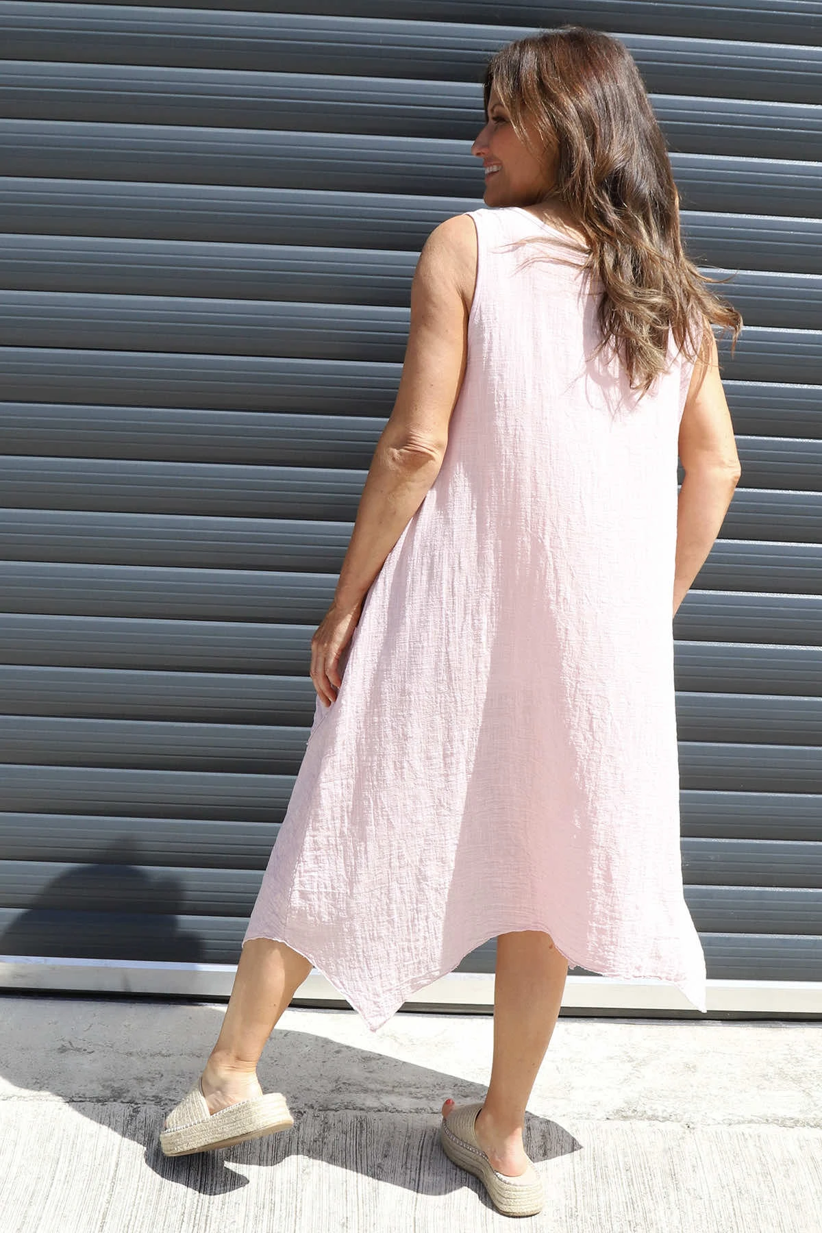 Vanna Sleeveless Cotton Dress Pink 6 Vanna Sleeveless Cotton Dress Pink - Image 4