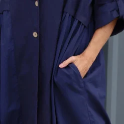 Meryl Long Cotton Jacket Navy -Kitandkaboodal Store IMG 0183 d010f870 8bc4 4036 96b8 8b7172bcc548