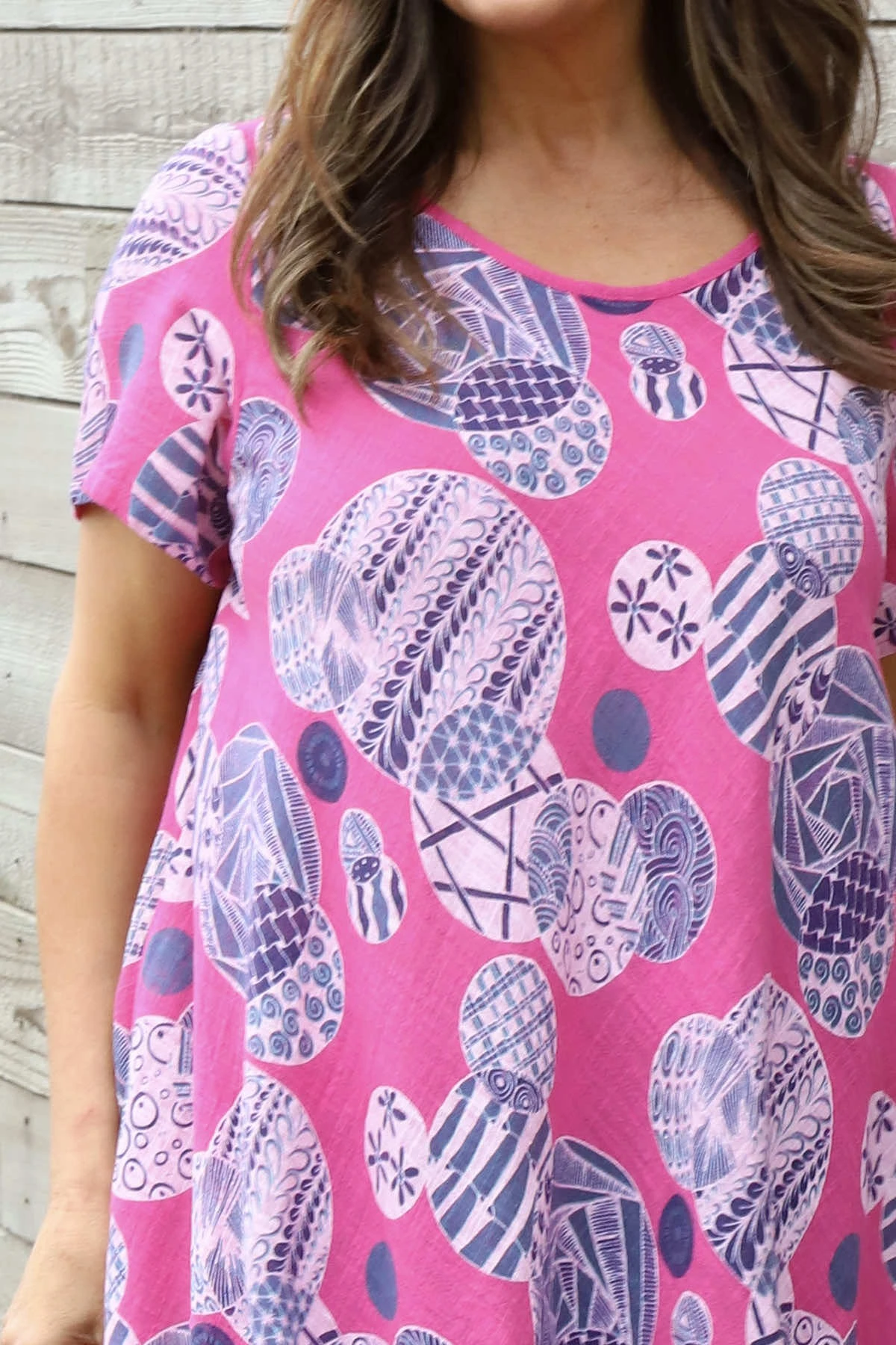 Aggie Cotton Tunic Fuchsia 4 Aggie Cotton Tunic Fuchsia - Image 3