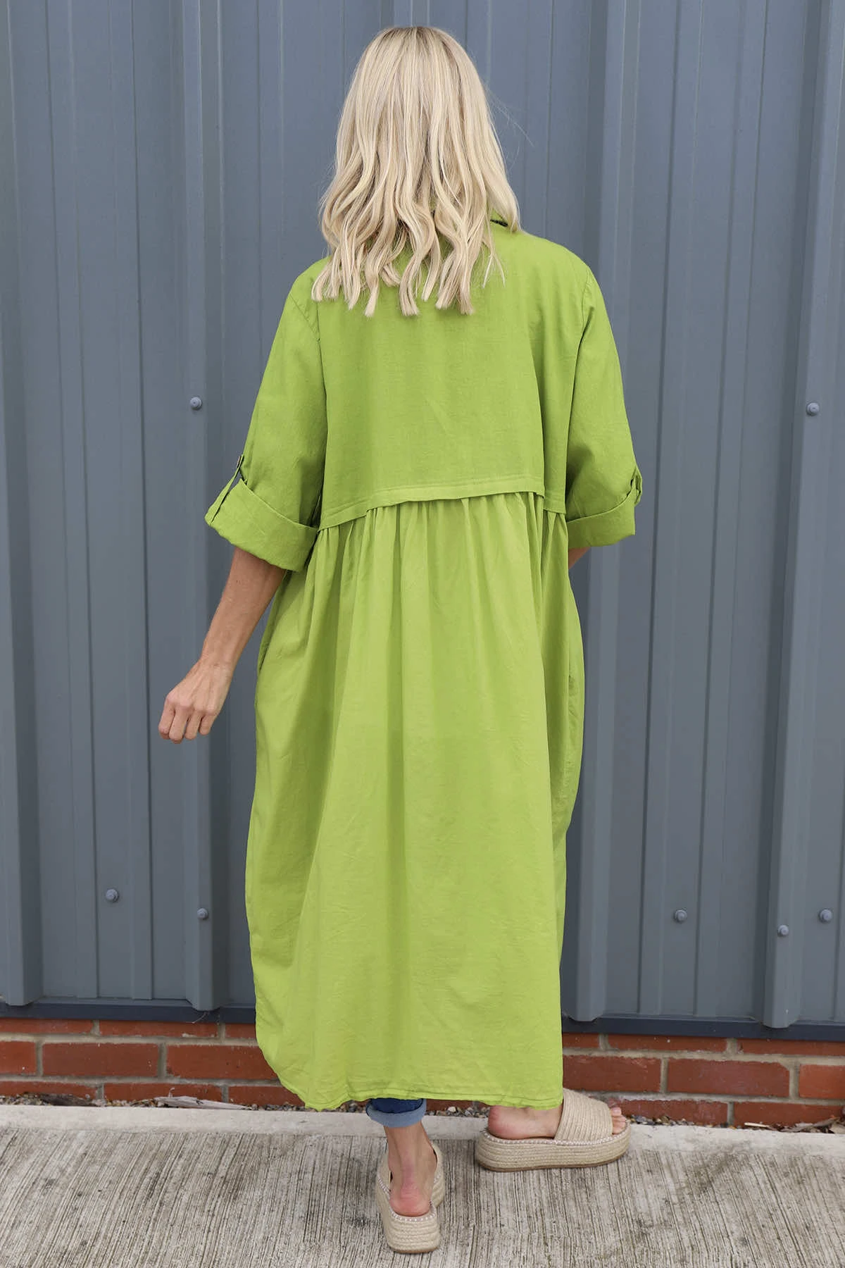 Meryl Long Cotton Jacket Olive 6 Meryl Long Cotton Jacket Olive - Image 4