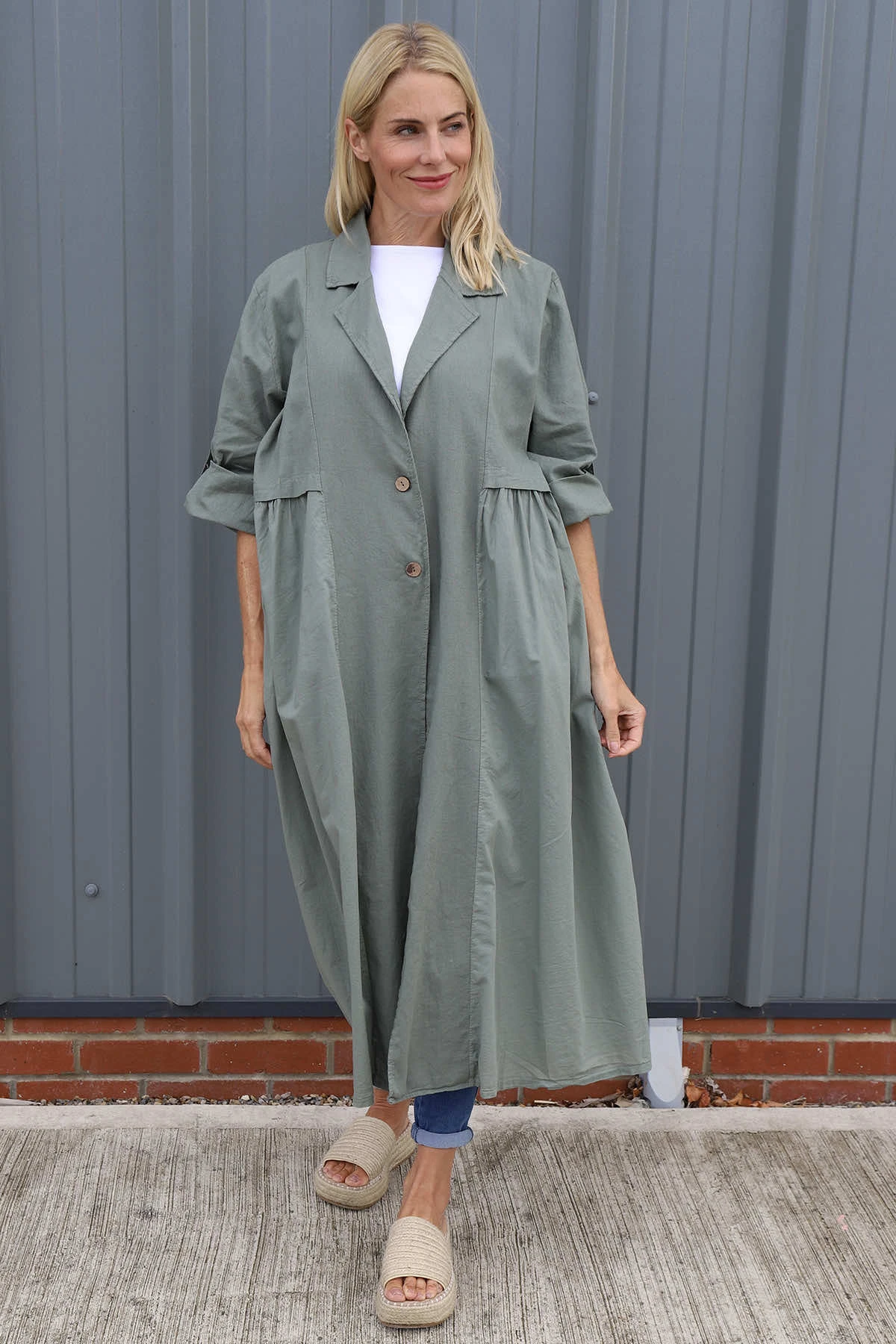 Meryl Long Cotton Jacket Khaki 3 Meryl Long Cotton Jacket Khaki