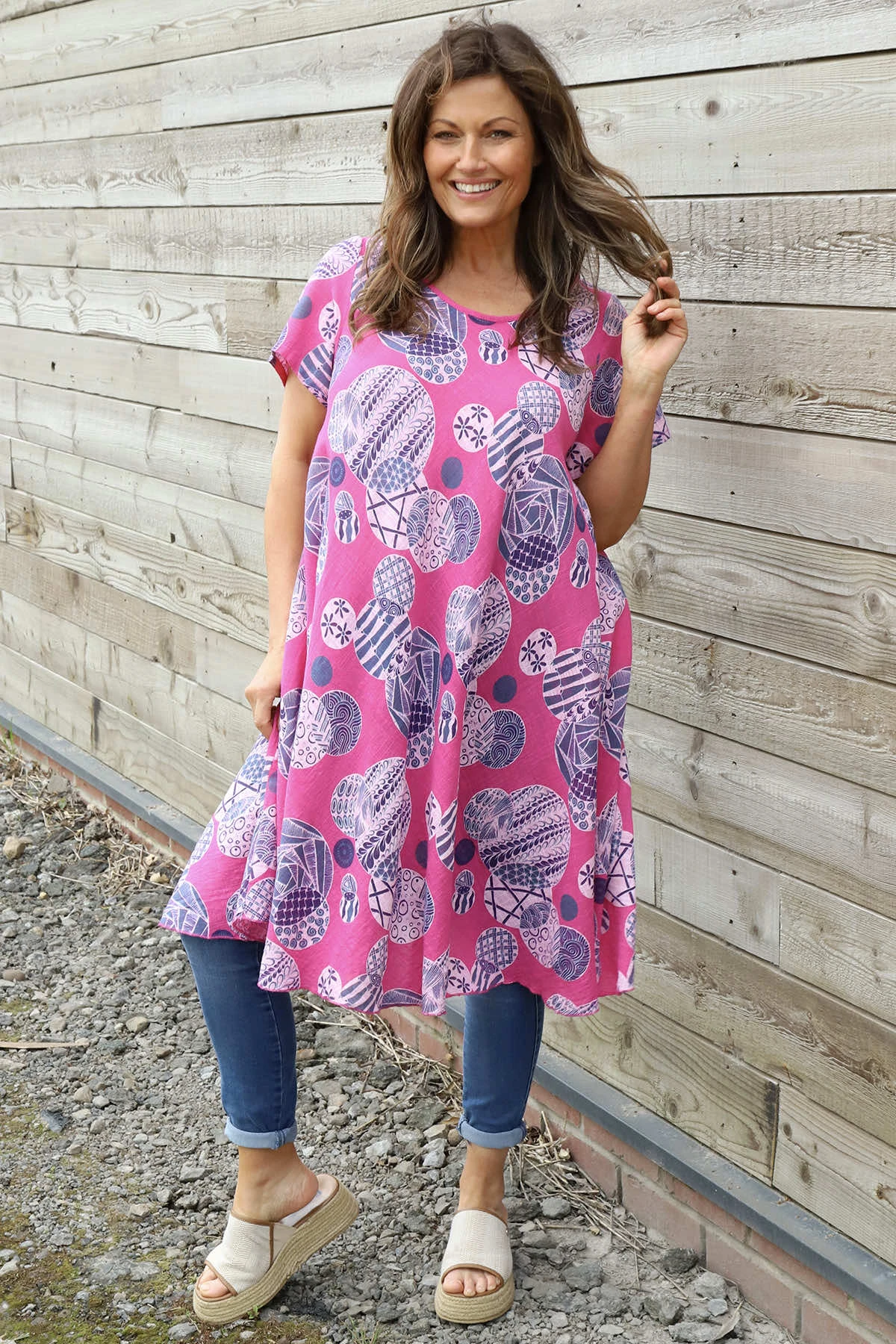 Aggie Cotton Tunic Fuchsia 2 Aggie Cotton Tunic Fuchsia