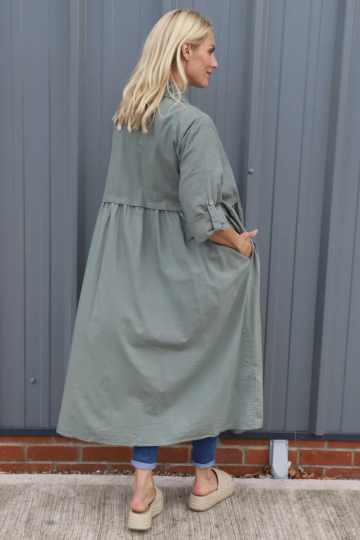 Meryl Long Cotton Jacket Khaki 6 Meryl Long Cotton Jacket Khaki - Image 4