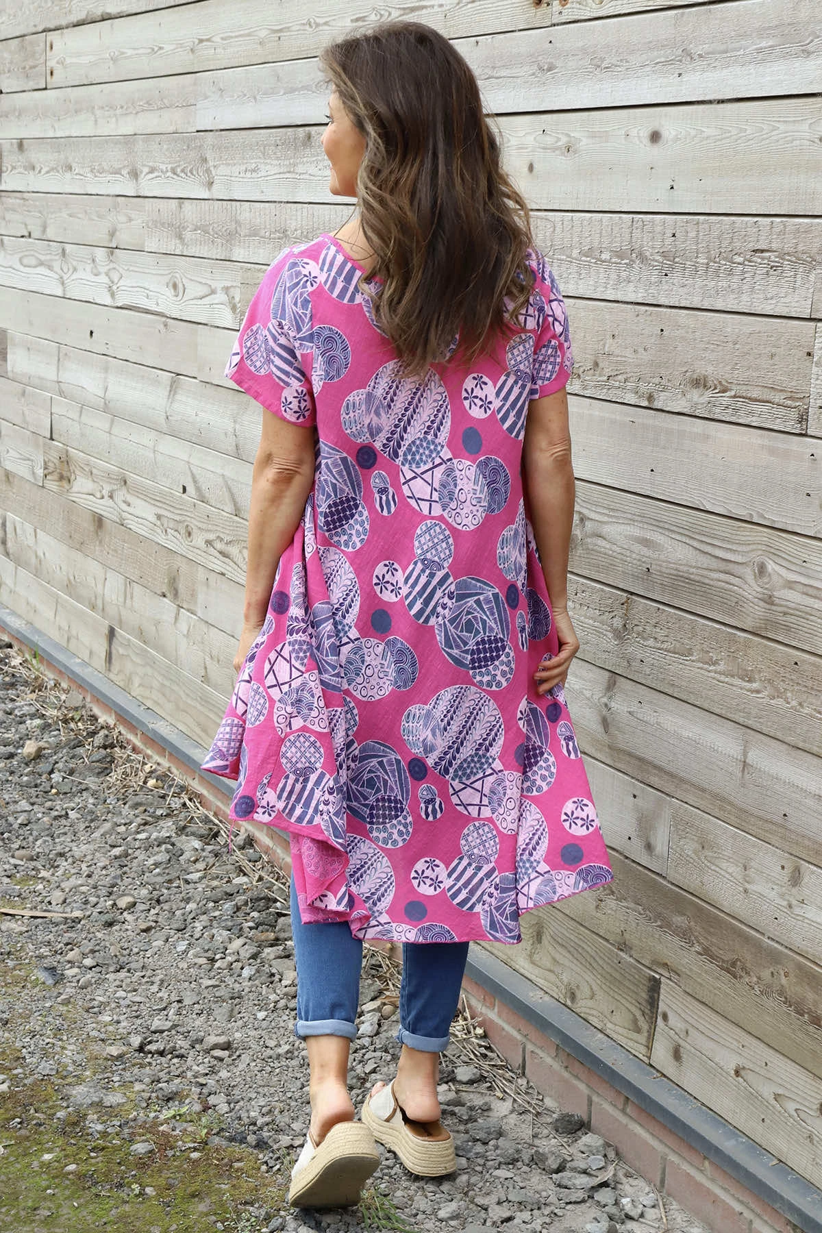 Aggie Cotton Tunic Fuchsia 5 Aggie Cotton Tunic Fuchsia - Image 4