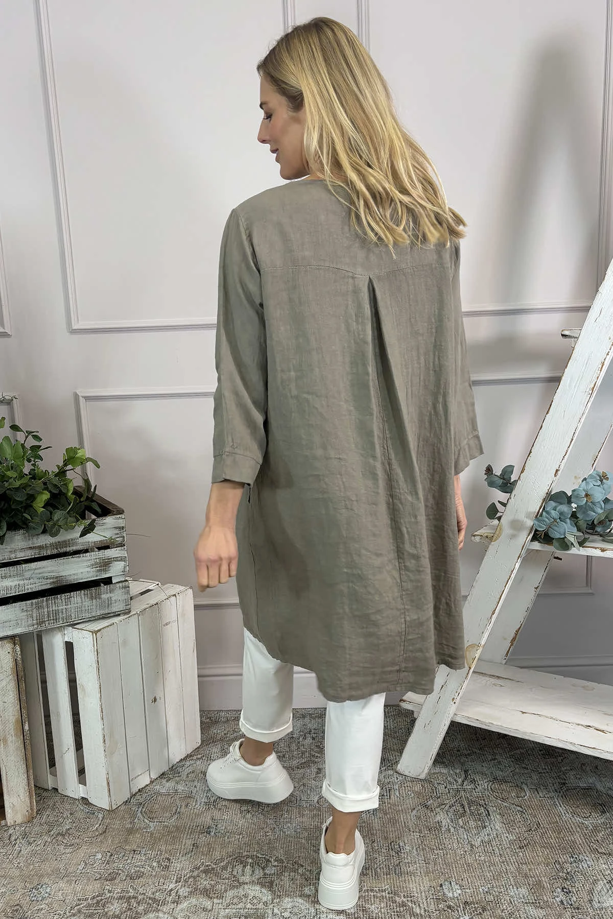 Davina Linen Tunic Mocha 6 Davina Linen Tunic Mocha - Image 4