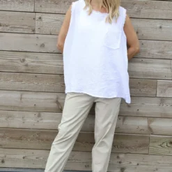 Therese Sleeveless Linen Top White 7 Therese Sleeveless Linen Top White -Kitandkaboodal Store IMG 0251 dbe09aeb 2a17 4305 bc1c c13d1f661e30