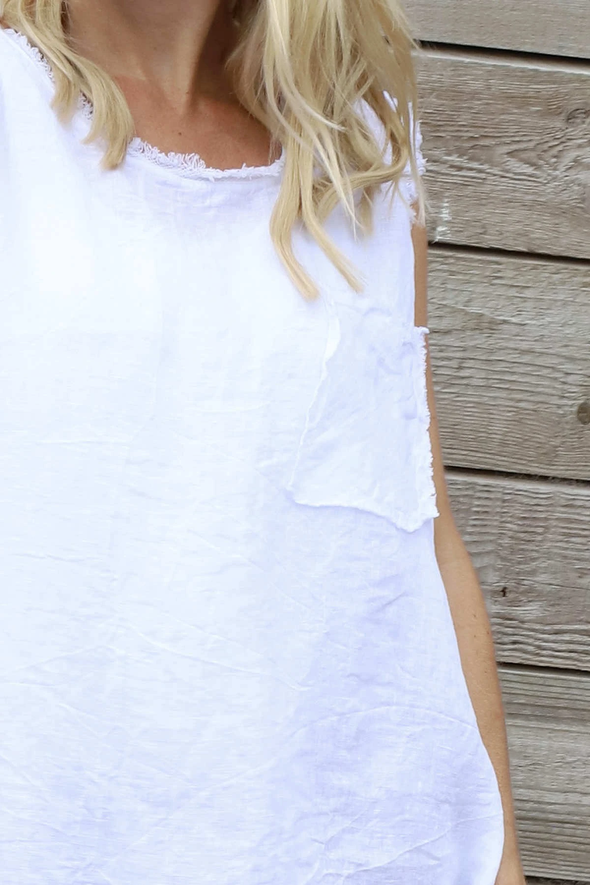 Therese Sleeveless Linen Top White 5 Therese Sleeveless Linen Top White - Image 3