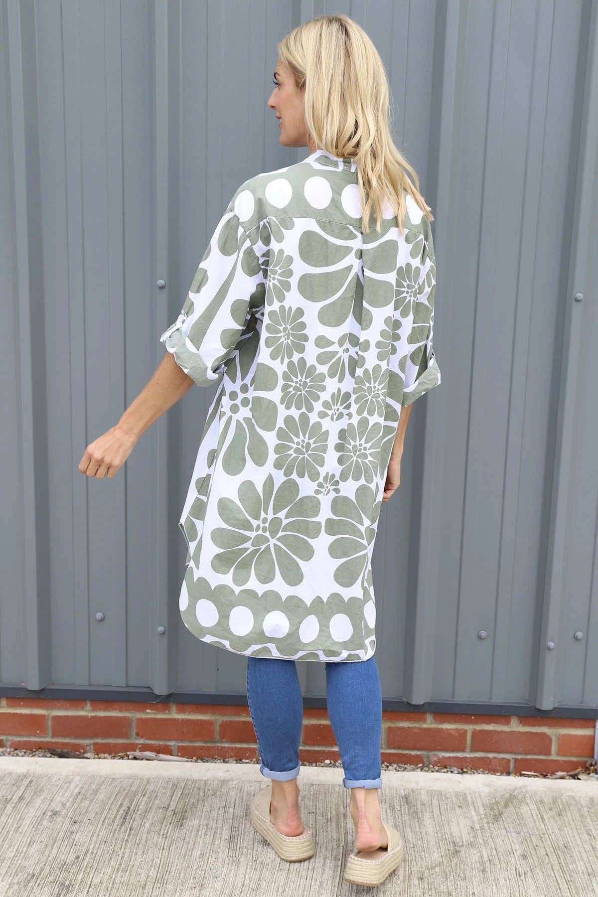 Amelia Tropical Print Cotton Shirt Khaki 6 Amelia Tropical Print Cotton Shirt Khaki - Image 4